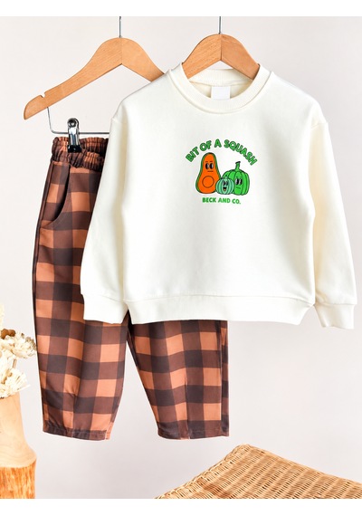 Elzo Collection Unisex Ön Arka Figür Baskılı Ekru Sweatshirt Kareli Gabardin Denim Kot Pantolon Alt Üst Takım Çok Renkli Elzo Collection Unisex Ön Arka Figür Baskılı Ekru Sweatshirt Kareli Gabardin Denim Kot Pantolon Alt Üst Takım Çok Renkli