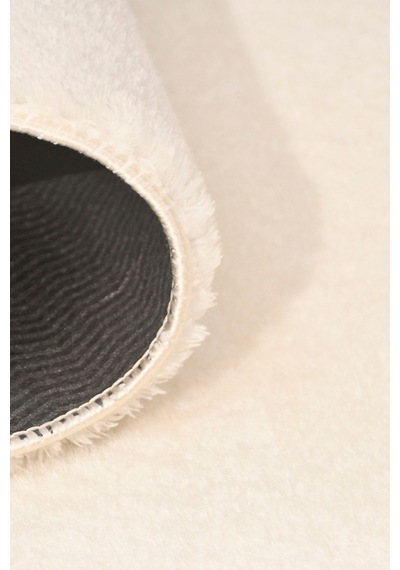 Oval Puffy Yumuşak Peluş Halı , Kaymaz, Yıkanabilir, Antre, Hol, Mutfak, Makyaj Masası Önü Halısı Krem