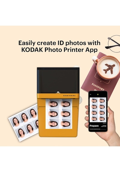 Dock Era 4pass Mobil Fotoğraf Yazıcı 10x15 Cm Bluetooth Bağlantılı, 10 Adet Fotoğraf, Retro Tasarım