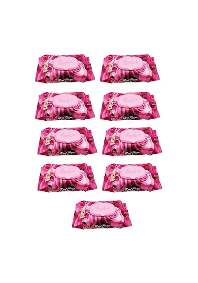 9 Paket Red Rose Islak Havlu Mendil 90 Adet Kapaklı Gül Kokulu