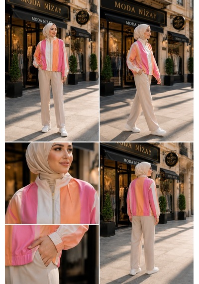 Sevitli Bomber Ceket-turuncu-5942