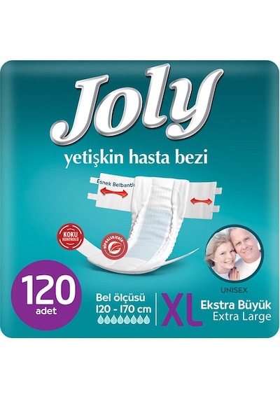 Joly Esnek Belbantlı XL (Extra Büyük Boy) Hasta Bezi 120 Adet