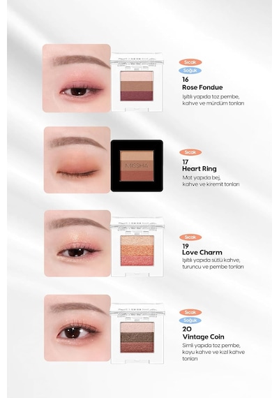 Yumuşak Dokulu, Dökülme Yapmayan 3 Renkli Göz Farı Triple Shadow No.1 Brownie Pink Diğer