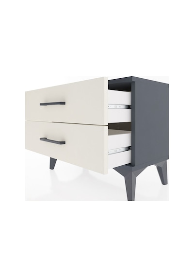 Arges Komodin 2 Çekmeceli 60x30x48 Antrasit-aytaşı Antrasit