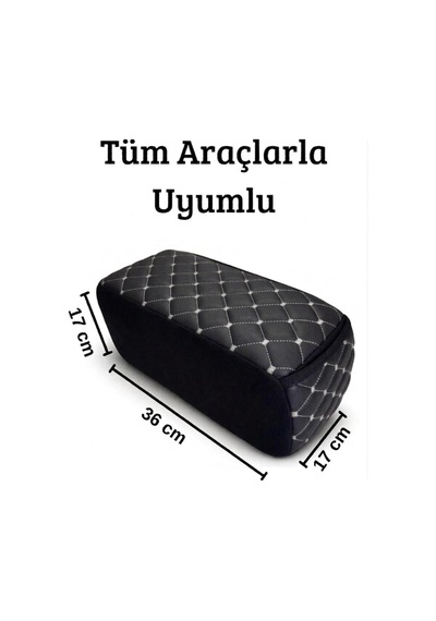 Sünger Kolçak Ve Boyun Yastığı Seti Beyaz Dikişli Siyah Universal Oto Aksesuar