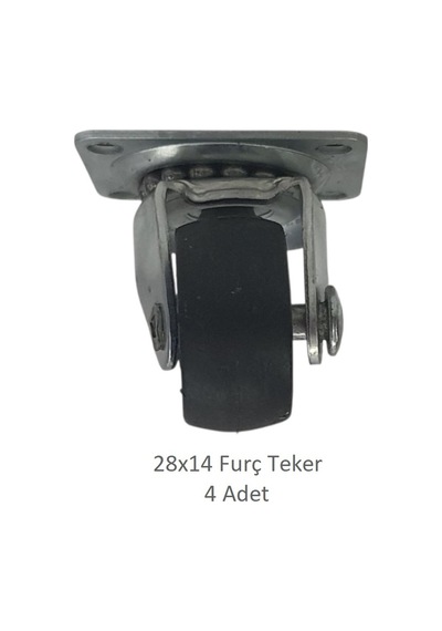 Furç Teker 28 X 14, Bavul, Valiz, Çanta, Servis Sehpası Için 4 Adet Siyah