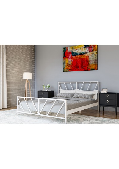 Metalia Gm 227 Gözde Çift Kişilik Karyola Beyaz 140X190