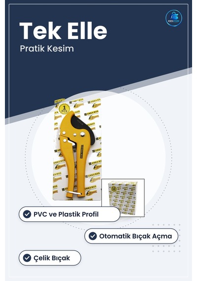 Pvc Boru Kesme Makası Otomatik Bıçak Açma Plastik Profil Hortum K
