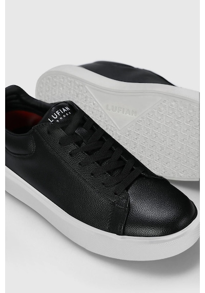 LUFIAN Erkek Siyah Beyaz Hakiki Deri Sneaker - Pebble Dokulu Günlük Casual Rahat Taban Spor Ayakkabı LUFIAN Erkek Siyah Beyaz Hakiki Deri Sneaker - Pebble Dokulu Günlük Casual Rahat Taban Spor Ayakkabı