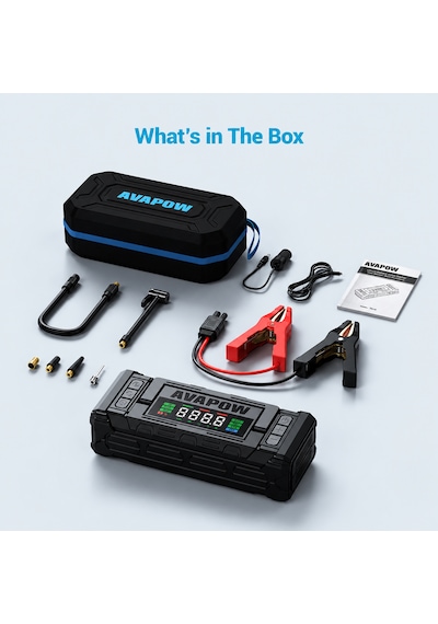 Tm28 Titan 20000mah 4000a Bitmiş Akü Çalıştıran Jump Starter+lastik Şişirme Taşınabilir Akü Takviye