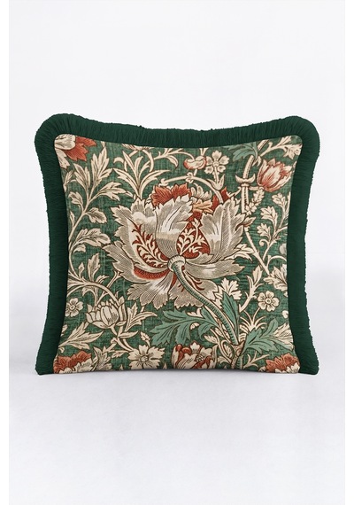 Vintage Çiçekli Botanik Saçaklı Yastık Kılıfı - Floral Yeşil Krem Gri Püsküllü Kırlent Kılıfı Buzlu Rota Nektar Vintage Çiçekli Botanik Saçaklı Yastık Kılıfı - Floral Yeşil Krem Gri Püsküllü Kırlent Kılıfı Buzlu Rota Nektar