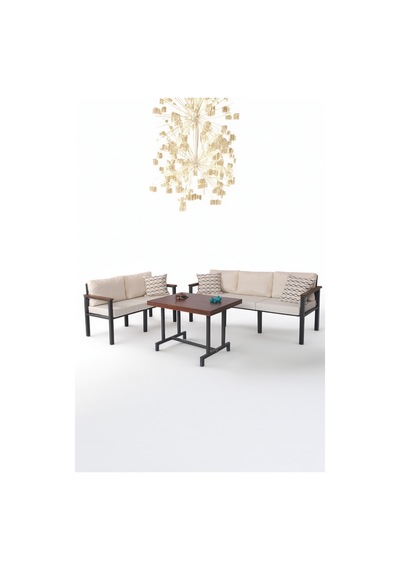 Neokas Metal Bahçe Takımı, Balkon Seti, Kafe Koltuğu, Bekleme Alanı Koltuğu, 2 + 3 + M Antrasit Neokas Metal Bahçe Takımı, Balkon Seti, Kafe Koltuğu, Bekleme Alanı Koltuğu, 2 + 3 + M Antrasit