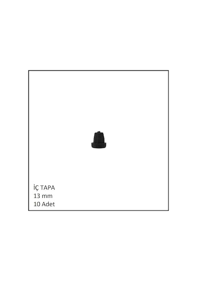Plastik İç Tapa, Yuvarlak, 13 Mm 10 Adet Siyah