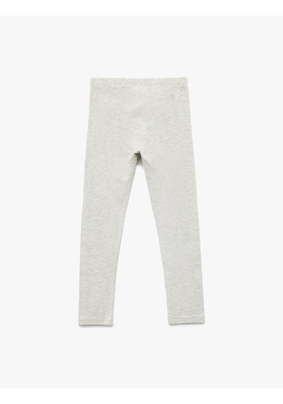 Koton Beli Lastikli 2'li Basic Tayt Seti Gri 5skg10285ak Gri