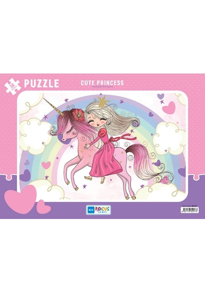 Blue Focus Sevimli Prenses 30 Parça Frame Puzzle Kız Çocuk