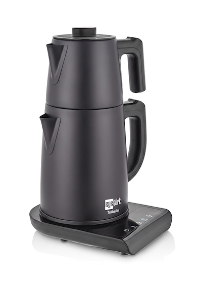 Egetürk TeaDem Vox Konuşan Dokunmatik Çay Makinesi Mama Suyu Hazırlama 1850W 1.7L Kettle 1.2L Demlik Siyah