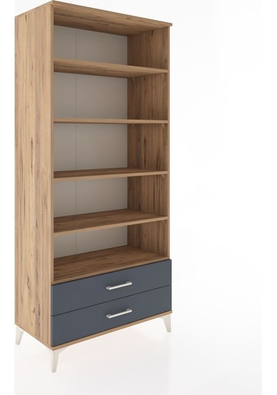 Hyperion Dolap 5 Raflı 2 Çekmeceli 88x44x195 Çam-antrasit Çam