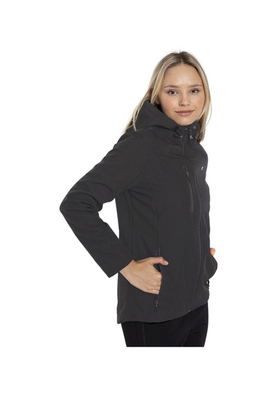 Crozwise Bayan Kapşonlu Softshell Mont Antrasit