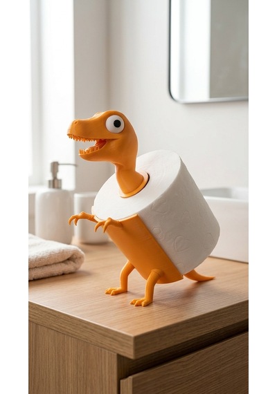 Eğlenceli Dinazor Figürlü Tuvalet Kağıdı Tutucu Banyo Aksesuarı, Standı 3d Model