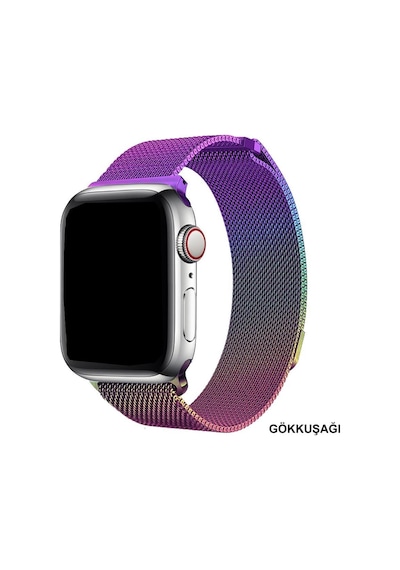 Apple Uyumlu  Watch Kordon 2 3 4 5 6 Se 7 42 44 45 MM Hasır Metal Kordon