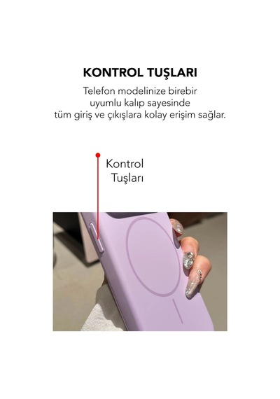 Apple İphone 15 Pro Max Uyumlu Magsafe Lansman Silikon Kılıf Lila