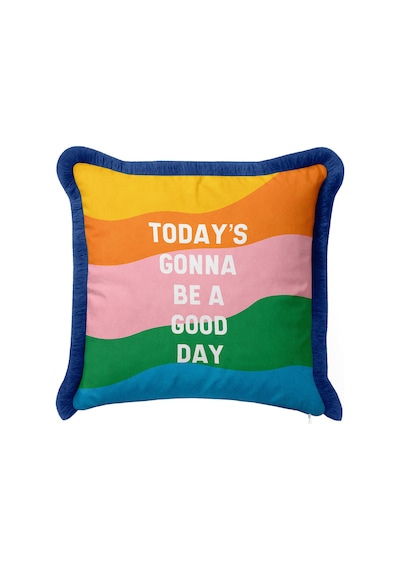 Renkli Yazılı Good Day Saçaklı Yastık Kılıfı - Enerjik Pop Art Mavi Lacivert Püsküllü Kırlent Kılıfı Derin Sahil Aura Renkli Yazılı Good Day Saçaklı Yastık Kılıfı - Enerjik Pop Art Mavi Lacivert Püsküllü Kırlent Kılıfı Derin Sahil Aura