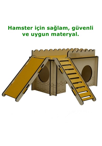 Merdivenli Kaydıraklı Oyun Alanı Hamster Oyuncağı Yuvası 20x10x11 Cm-renk Turuncu