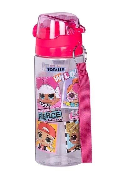 Lol Suprise Suluk / Su Şişesi 500ml Pembe Özel Tritan Malzemeli Suluk Pipetli Çok Renkli