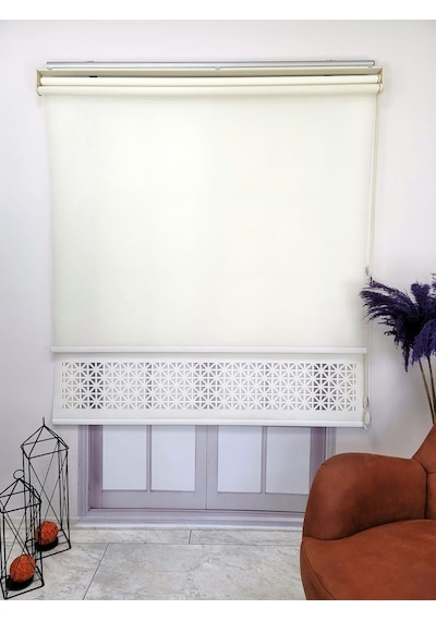 Bbb Çift Mekanizmalı Lazer Kesim Tül Ve Stor Perde Mlt1045 Krem