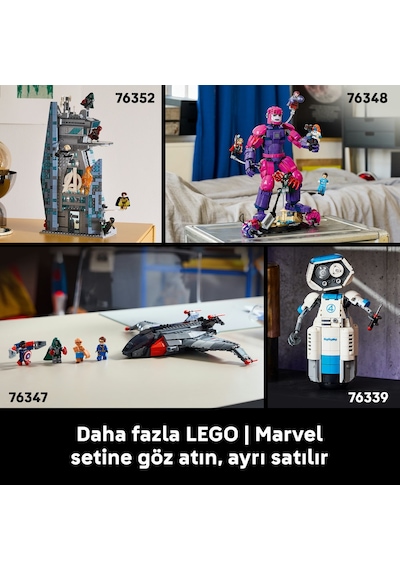 LEGO® ǀ Marvel Doktor Doom Büstü 76345 - Yetişkinler için Minifigür İçeren Dekoratif Model Yapım Seti (379 Parça)