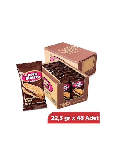 Eti Kakaolu Fındık Kremalı Petibör Bisküvi 22,5 Gr X 48 Adet