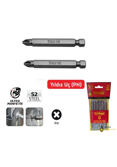 Tomax Ph2 X 100 Mm Bits Uç 10 Adet