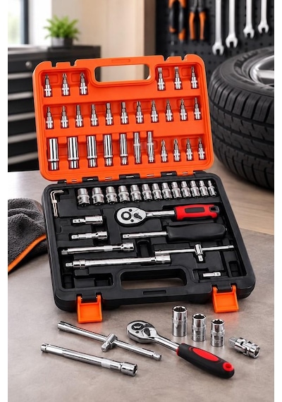 Oto4 Germany Cr-v Max 1/4 Cırcırlı 53 Parça Lokma Anahtar Takımı Bits Uç Seti Tam Set
