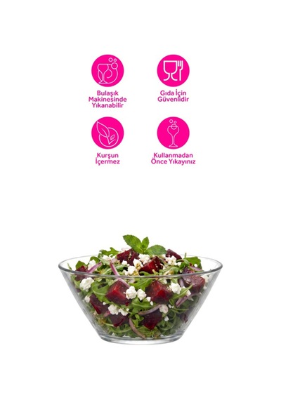 Lav Vega Cam Salata Kasesi Tekli Ekstra Büyük 2165 ml (Sunum Kasesi , Hazırlık Kasesi)