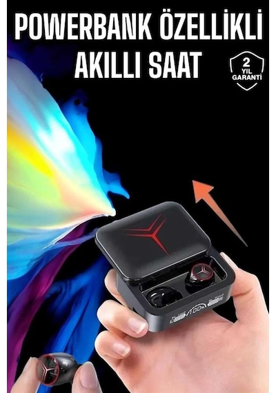 Powerbankli - 595 - Kulaklık Bluetooth Bağlantılı - Muratech - Çoklu Bağlantı