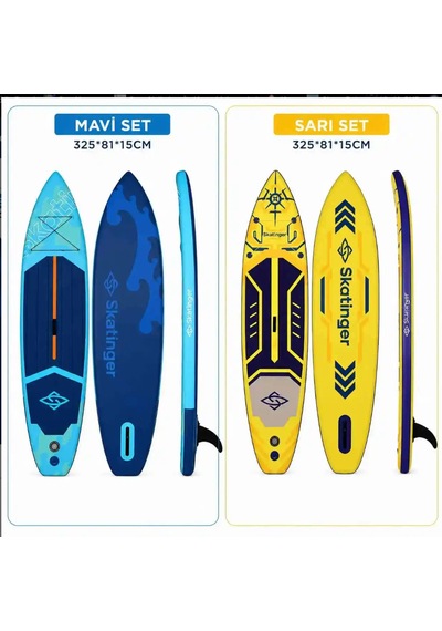 Mavi Set 325 X 82 Paddle Board Şişme Sörf Tahtası Full Set