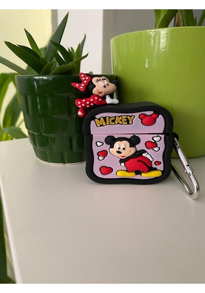 Apple Uyumlu iPhone 3. Nesil  Koruyucu Bluetooth Kulaklık Kılıfı Mickey Mouse Figürlü Mickey Airpods 3. Nesil