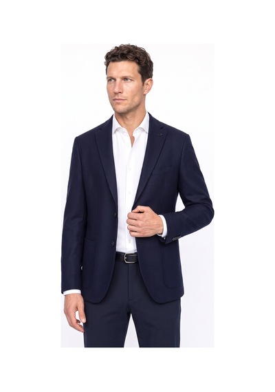 Fabrika Lacivert Erkek Slim Fit Ceket Leka