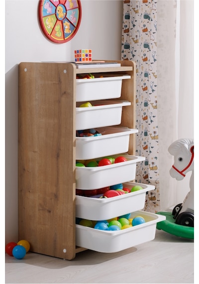 Bw 2311 - Oyuncak Dolabı 6 Raflı Ahşap