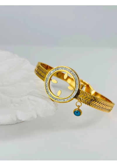 Mepa Gold Zirkon Taşlı Çelik Çelik Bileklikler 60 Cm - Kbl0356 Najmaddin Altın