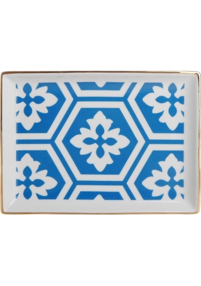 Porland Morocco Desen2 Mavi Kahvaltı Tabağı 18x13 Cm 04A+P018775