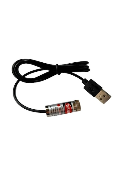Devremarkt Usb Kablolu 5mw 650nm Nokta Çizgi Lazer Modül 1 Metre Kablo Lens İle Odak Ayarlı 12mm Çap