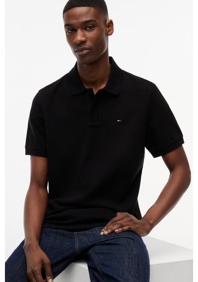 Tommy Hilfiger Tjm Erkek Regular Ess Siyah Polo Yaka T-shirt-13675 Siyah