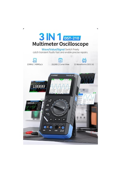 Fnırsı Dst-210 3'ü 1 Arada El Tipi Osiloskop + Multimetre + Sinyal Jeneratörü