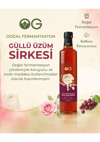 OG Natural Güllü Üzüm Sirkesi 500 ML