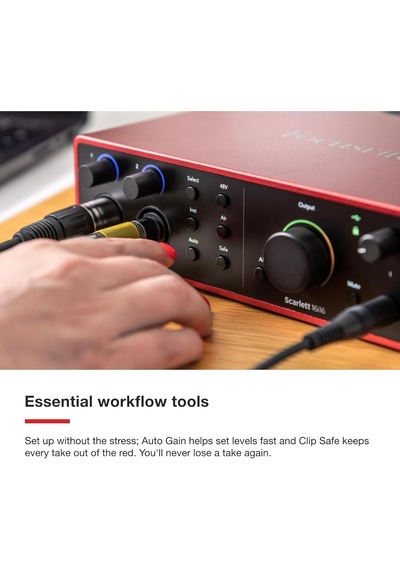 Focusrite Scarlett 16i16 4. Nesil Usb Ses Arayüzü, Şarkı Yazma, Müzik Prodüksiyonu, Kayıt Ve Podcasting İçin
