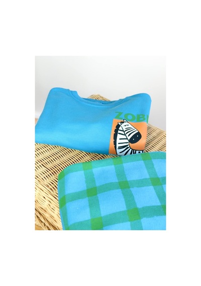 Poala Kids Cartoon Zebra Takım Mavi
