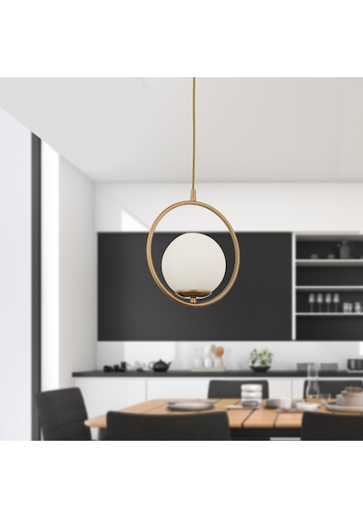 Luis Tekli Eskitme Sarkıt Beyaz Camlı Modern Sarkıt Mutfak Salon Sarkıt Avize