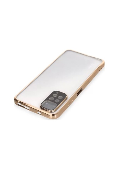 Newface Xiaomi Redmi Note 11 Kılıf Razer Lensli Silikon - Gold Altın