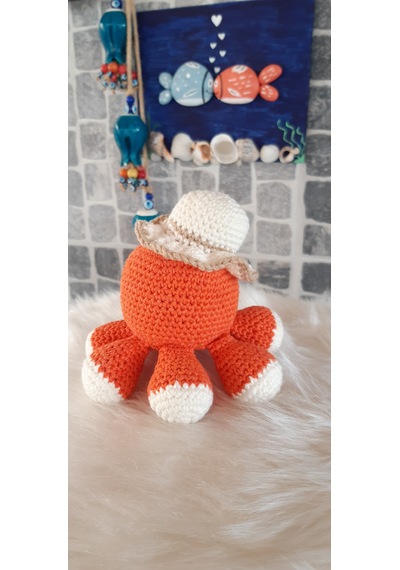 Amigurumi Oyuncak- Oyuncak Ahtapot Turuncu